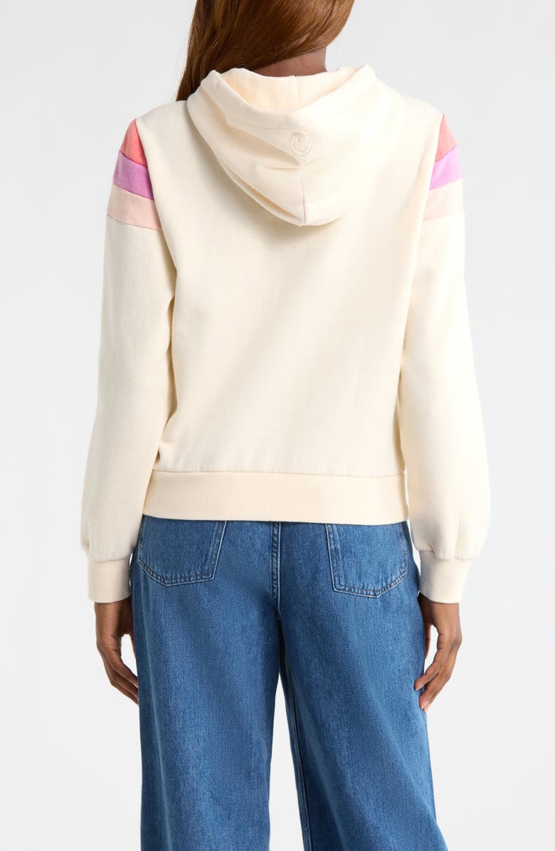 Marine Layer Colorblock Cloud 9 Fleece Hoodie, Alternate, color, Antique White