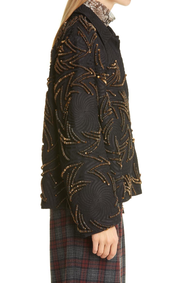 Rolita Sequin Embellished Short Jacket, Alternate, color, GOLD 954