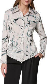 Donna Karan New York Print Asymmetric Shirt