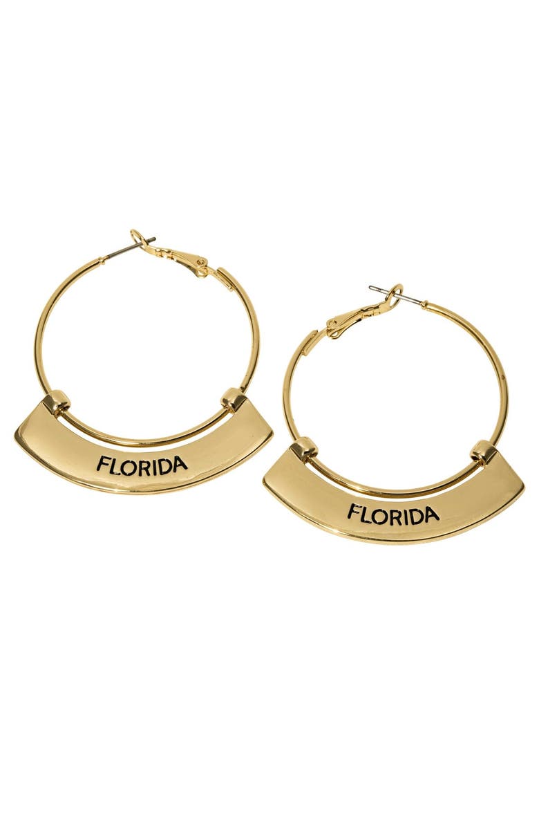 Shelby & Grace Florida Gators Weller Gold Hoop Earrings, Main, color, Gold