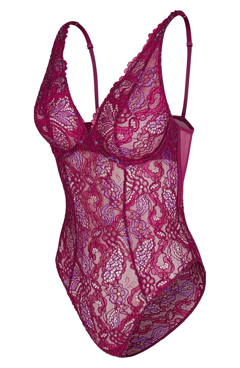 SAVAGE X FENTY Romantic Corded Lace Underwire Teddy, Alternate, color, 