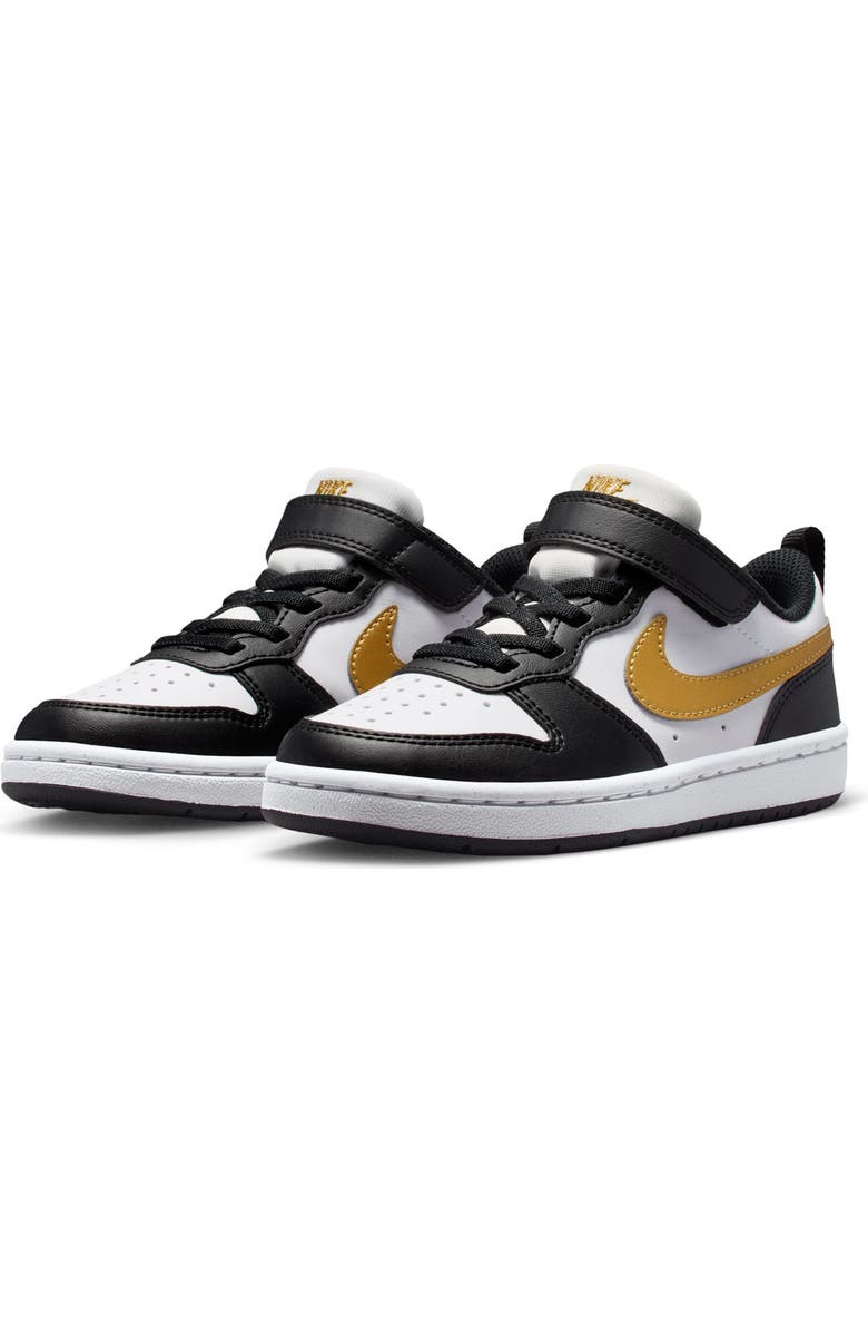 Nike Kids' Court Borough Low Recraft Sneaker, Main, color, Black/ Metallic Gold/ Black