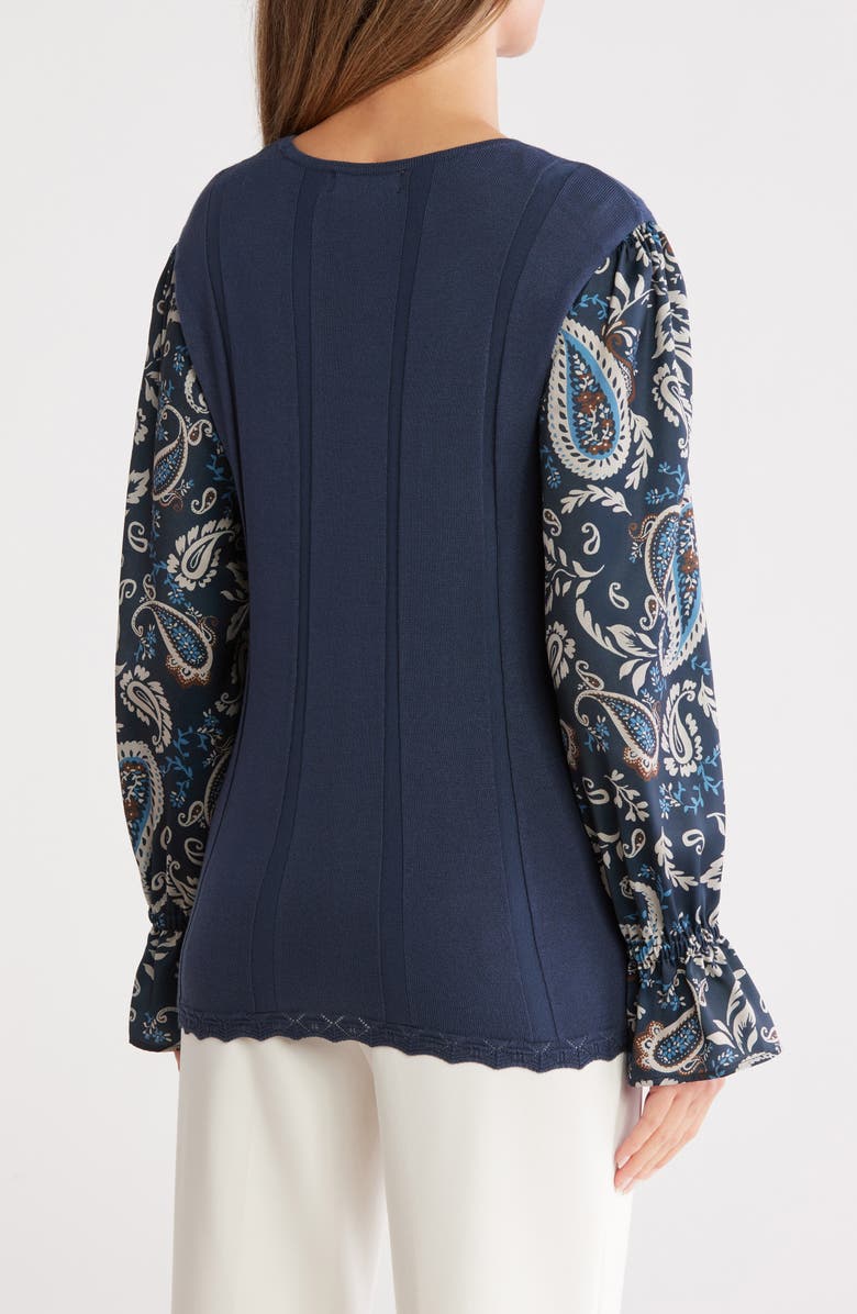 Gemma + Jane Print Sleeve Top, Alternate, color, Ink/ Bisque