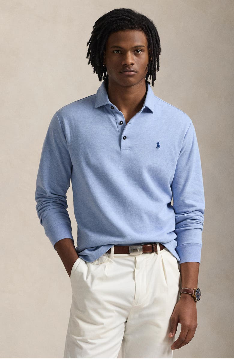 Polo Ralph Lauren Luxury Long Sleeve Jersey Polo, Alternate, color, 