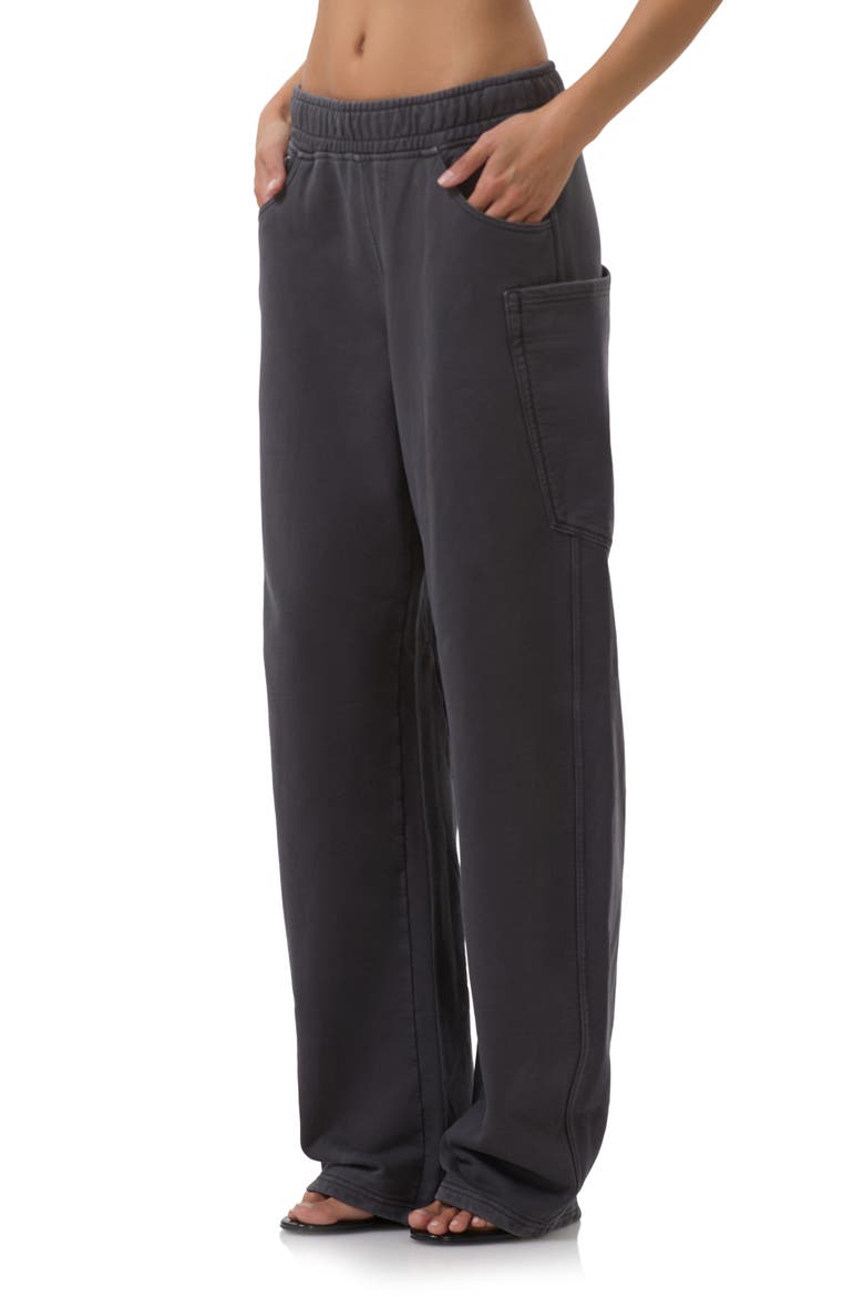 Ryan Cotton Barrel Sweatpants, Alternate, color, ONYX