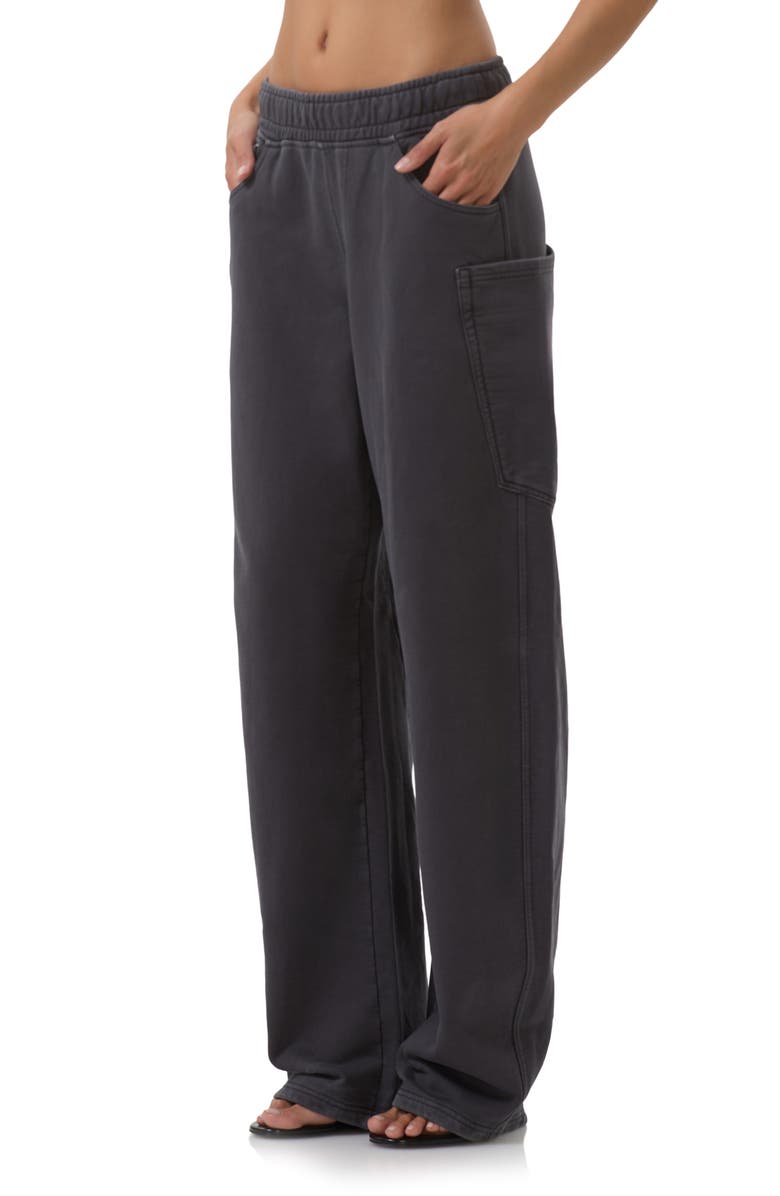 AFRM Ryan Cotton Barrel Sweatpants, Alternate, color, Onyx