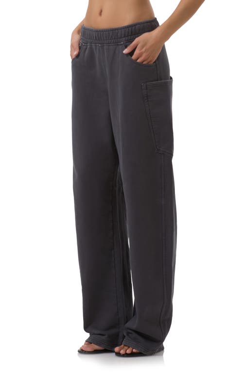 Afrm Ryan Cotton Barrel Sweatpants In Black