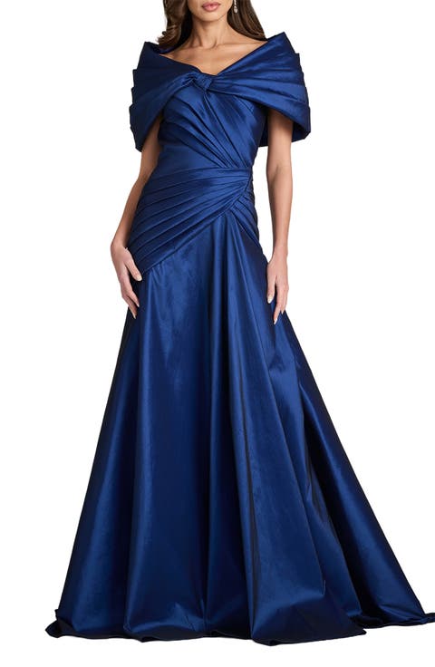 Romina Draped Taffeta Gown