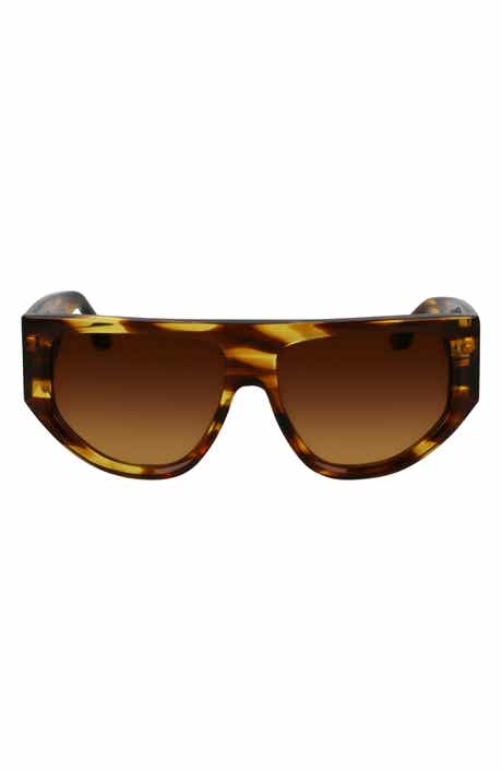 Victoria Beckham B-Buckle 55mm Modified Rectangular Sunglasses