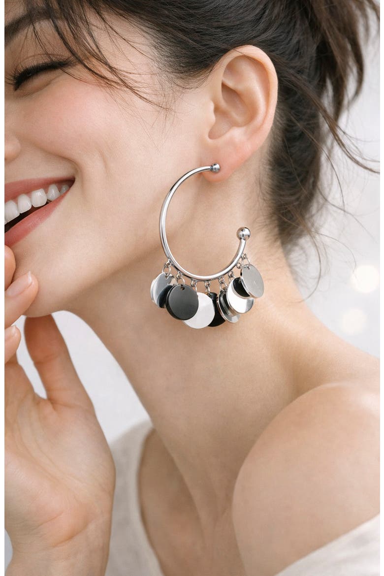 Gretta Hoop Earrings, Alternate, color, SILVER