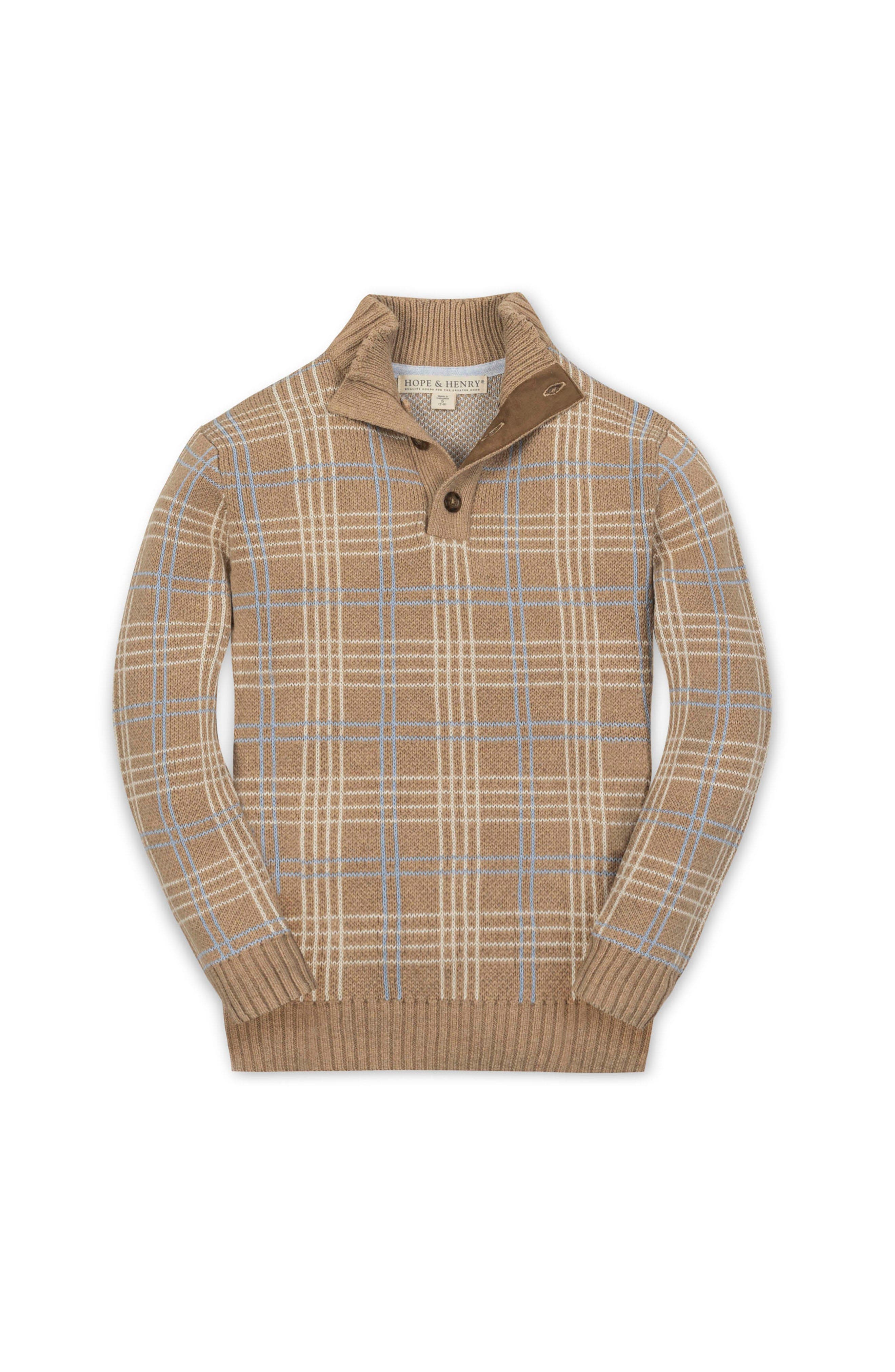 Kids' Organic Mock Neck Intarsia Sweater (Men) | Nordstrom