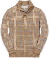 Hope & Henry Kids' Organic Mock Neck Intarsia Sweater
