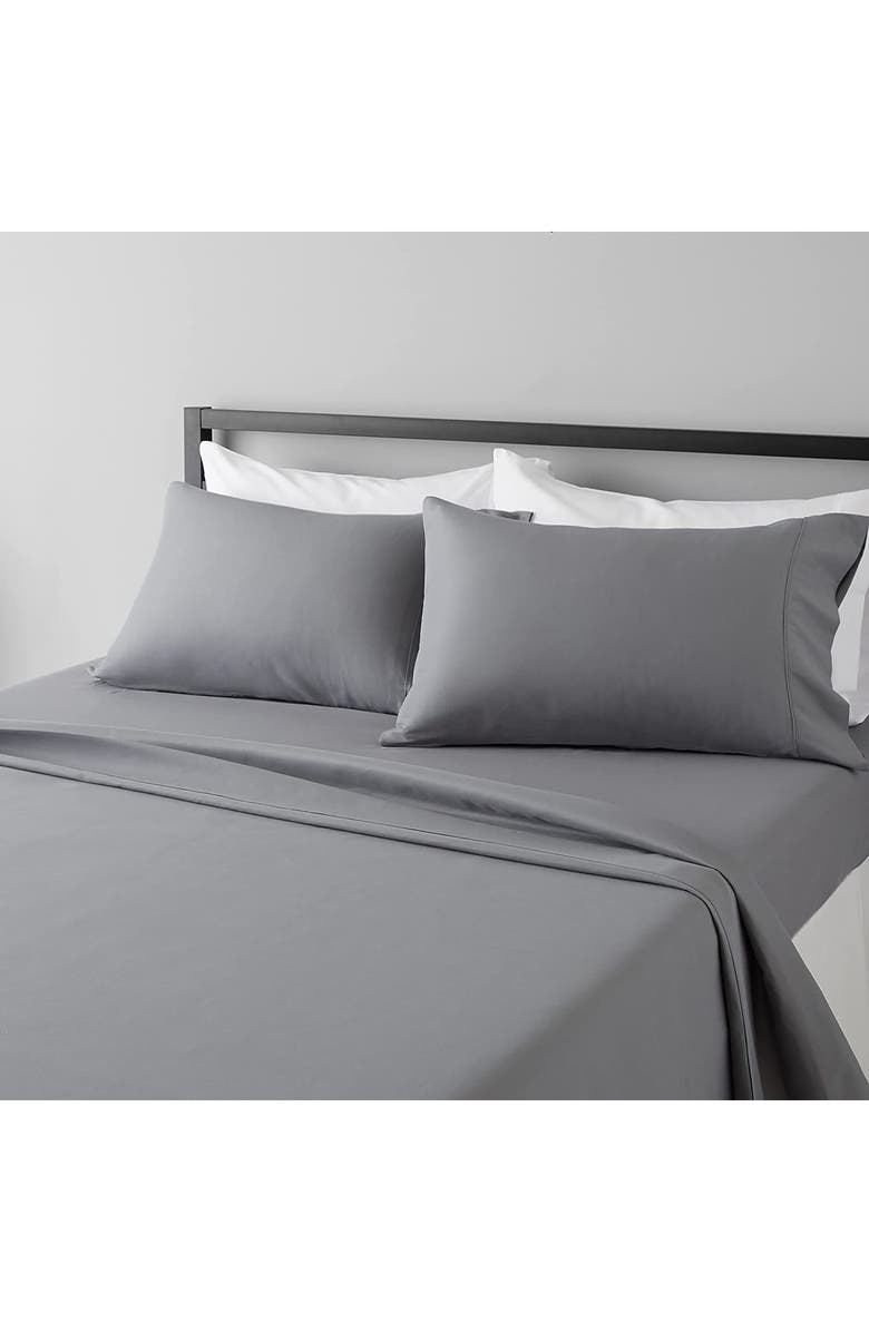 J AND V TEXTILES 1000 Thread Count Luxe Egyptian Cotton Sheet Set, Alternate, color, Gray