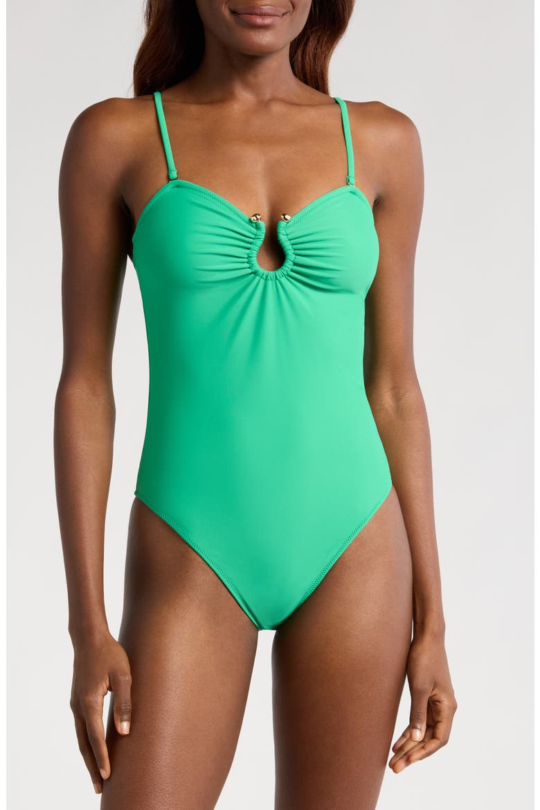 Ezra One-Piece Swimsuit, Alternate, color, PALM GREEN