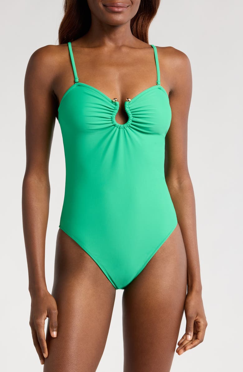Ramy Brook Ezra One-Piece Swimsuit, Alternate, color, Palm Green