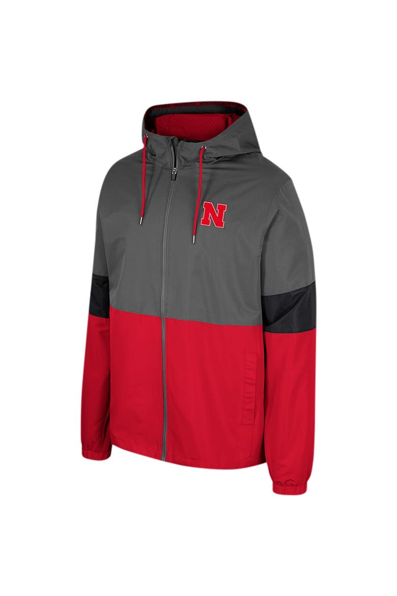 Men's Colosseum Charcoal Nebraska Huskers Miles Full-Zip Jacket, Alternate, color, Charcoal