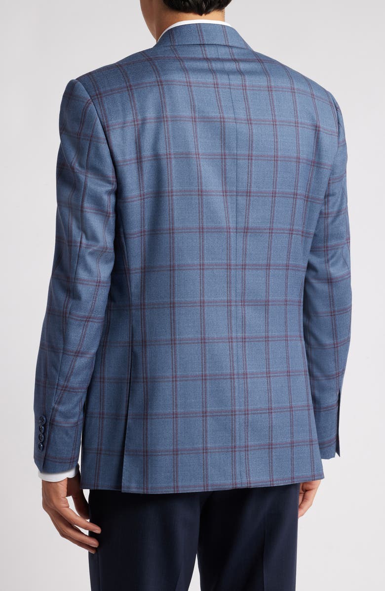 Canali Siena Regular Fit Windowpane Check Wool Sport Coat, Alternate, color, Blue