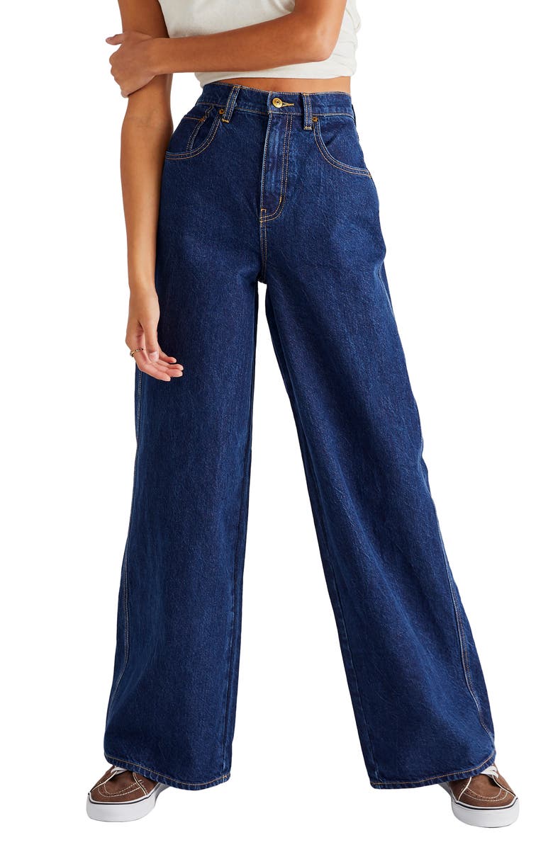 Free People CRVY Gia High Waist Wide Leg Jeans, Main, color,