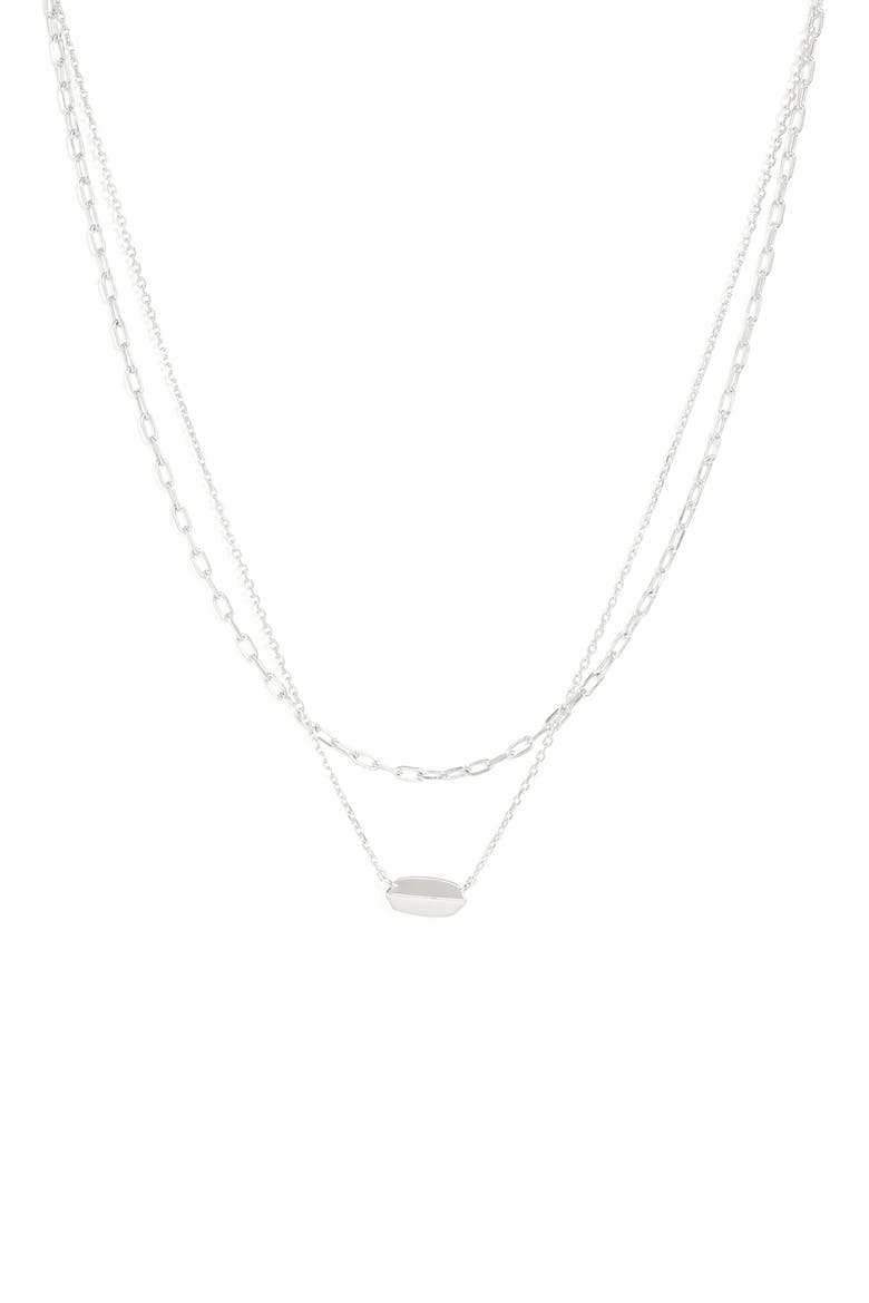 Brooke Layered Pendant Necklace, Main, color, RHODIUM