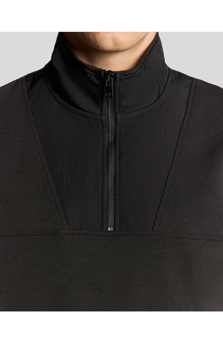 Lyle & Scott Panelled Hybrid Quarter Zip Sweatshirt, Alternate, color, Black Ice