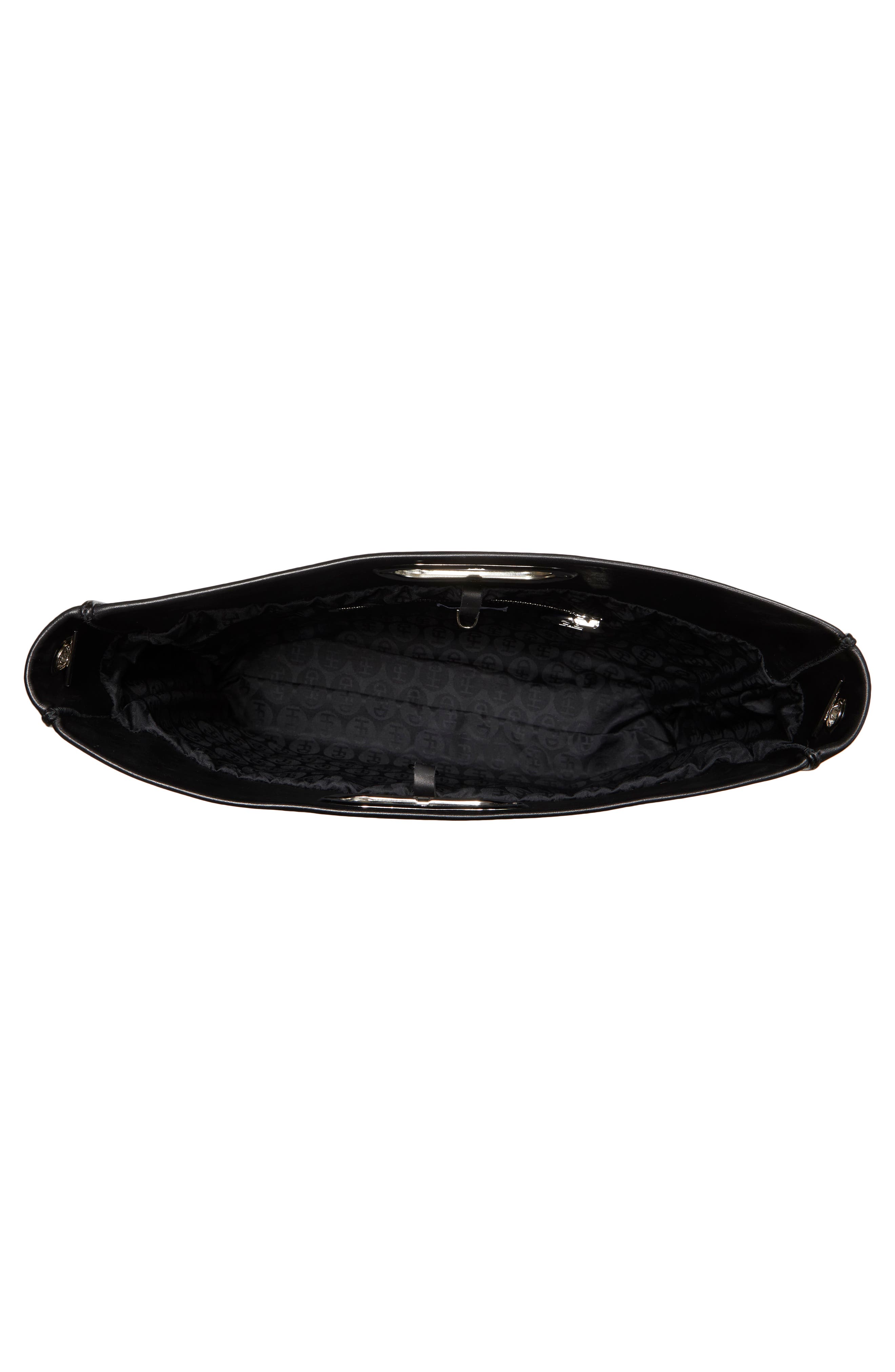 HFD Logo Embossed Leather Clutch Bag, Alternate, color, 