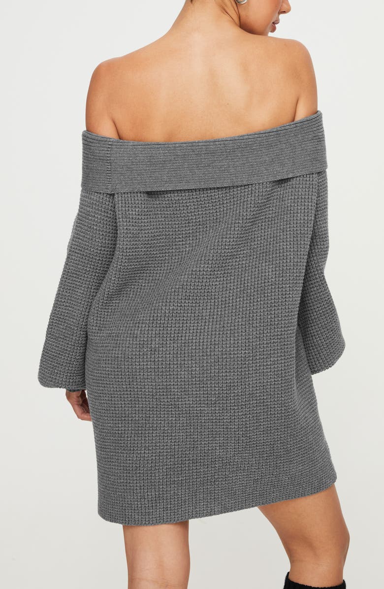 Princess Polly Deya Off the Shoulder Long Sleeve Minidress, Alternate, color, 