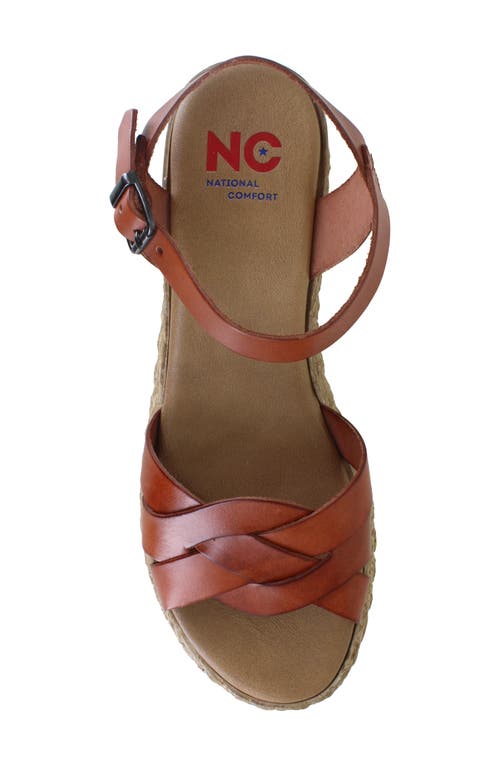 Shop National Comfort Morella Platform Wedge Sandal In Taupe Leather