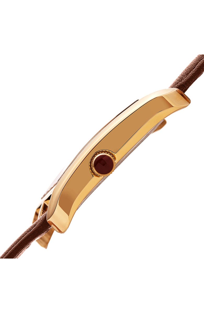 Bruno Magli Women's Sofia 1421 Asymmetrical Case Leather Strap Watch, 24mm, Alternate, color, 