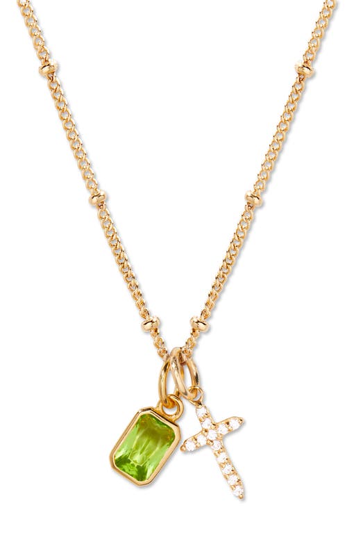 Brook & York Brook And York Josephine Cross & Birthday Pendant Necklace In Gold August