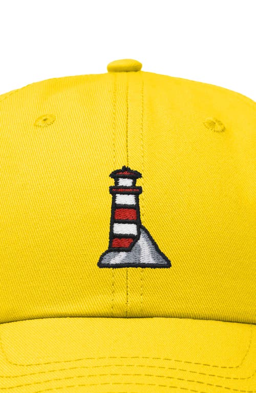 Dalix Lighthouse Embroidered Dad Hat In Gold