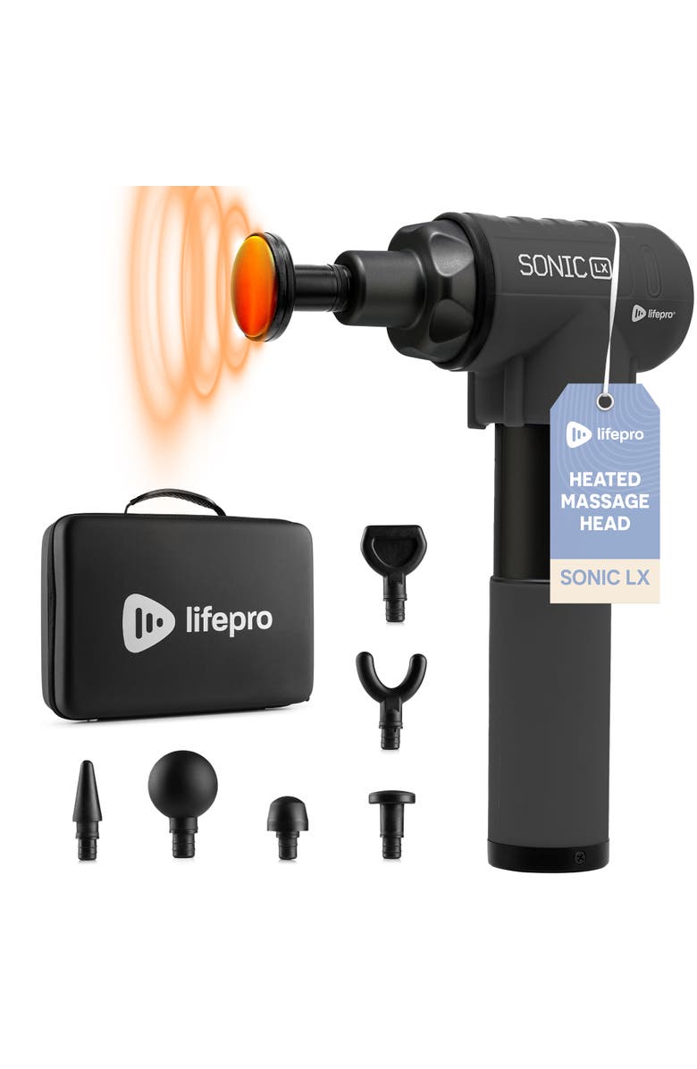 Lifepro Sonic LX Heated Deep Tissue Massage Gun Portable Handheld Percussion Massager, Main, color, 