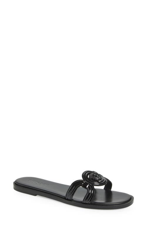 Versace Medusa Logo Sandals In Black