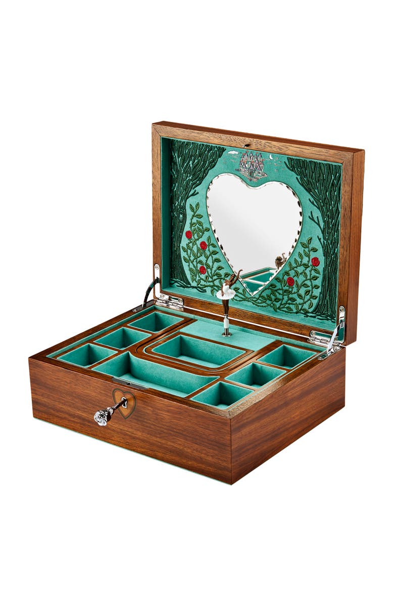 WOLF Ballet Musical Jewelry Box, Alternate, color, Walnut Wood