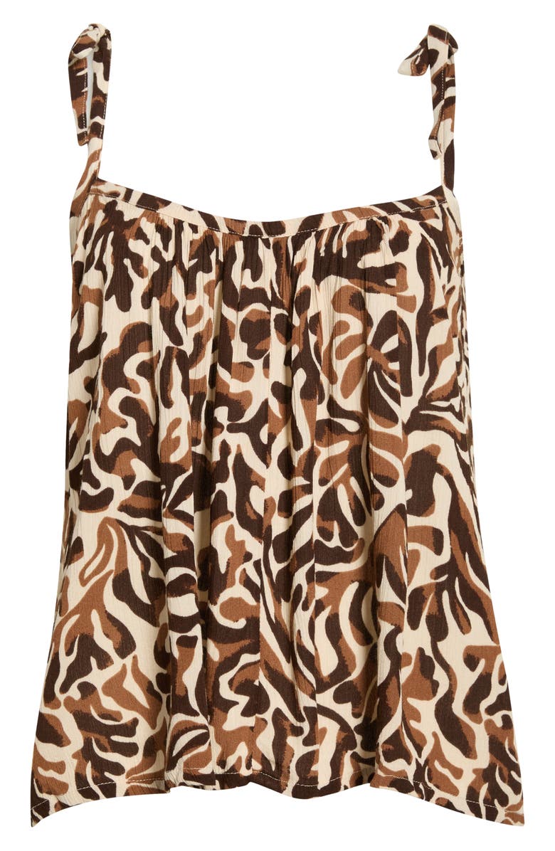 Elan Tie Strap Flowy Cover-Up Top, Alternate, color, Brown Carolina