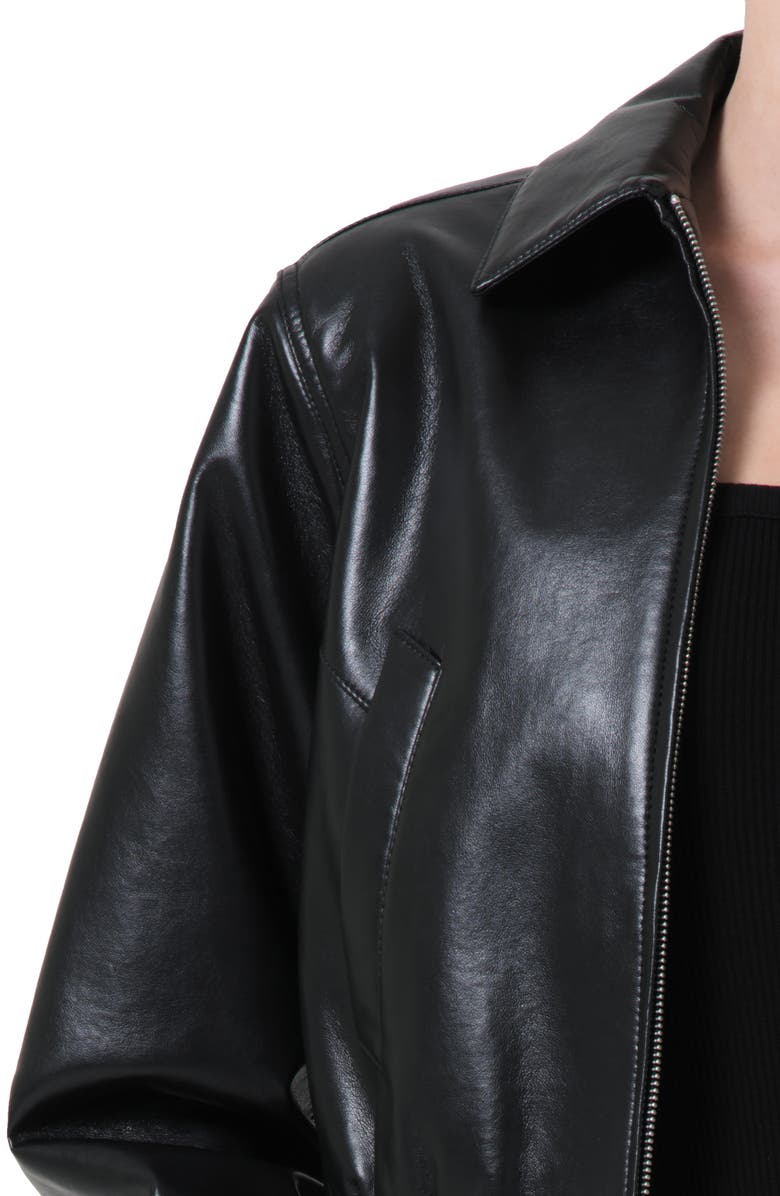 AGOLDE Essie Recycled Leather Crop Jacket, Alternate, color, Black