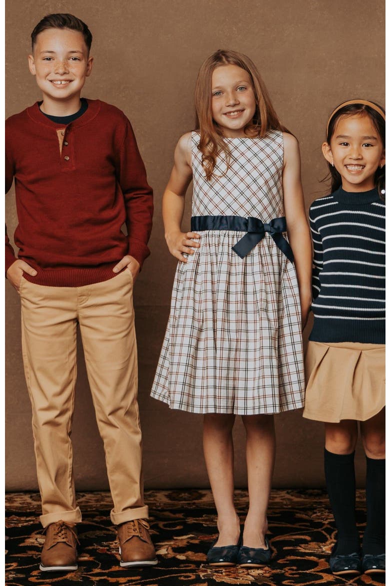 Girls' Organic Mock Neck Sweater, Kids, Alternate, color, Navy Breton Stripe