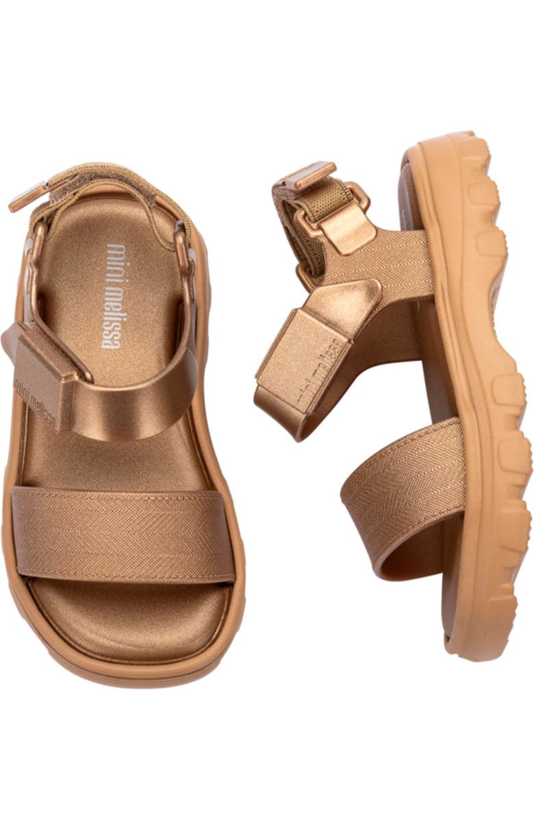 Mini Melissa Kids' Kick Off Platform Sandal, Alternate, color, Gold