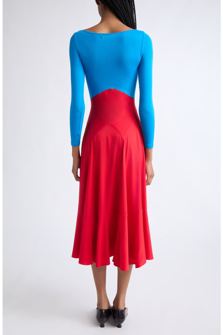 Dammit Janet Bracelet Sleeve Colorblocked Midi Dress, Alternate, color, COLORBLOCKED