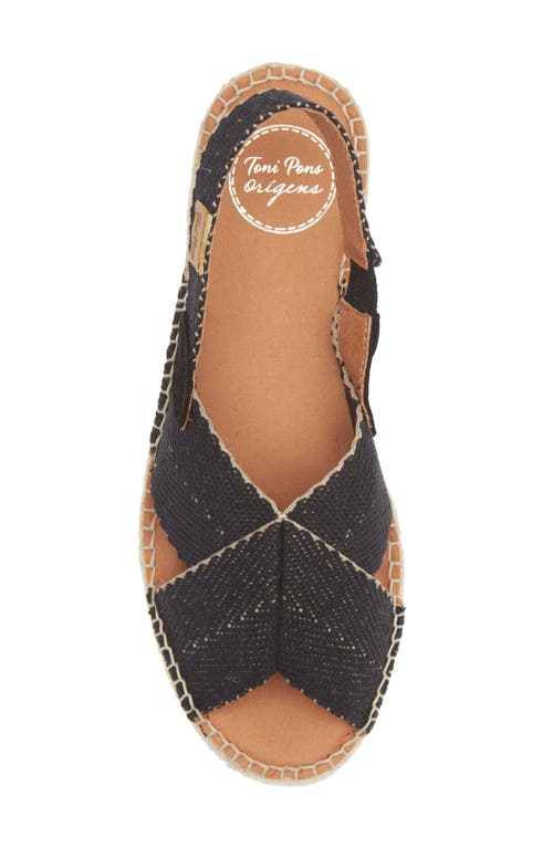 Toni Pons Elvira Espadrille Slingback Sandal In Black Fabric