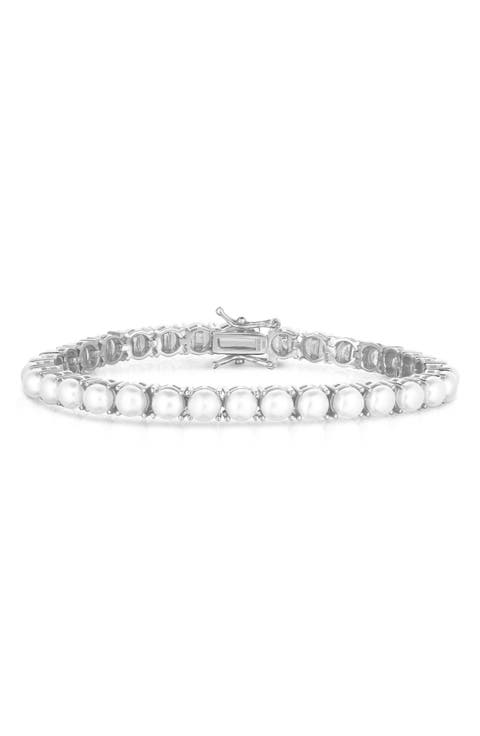 4.5mm Faux Pearl Tennis Bracelet