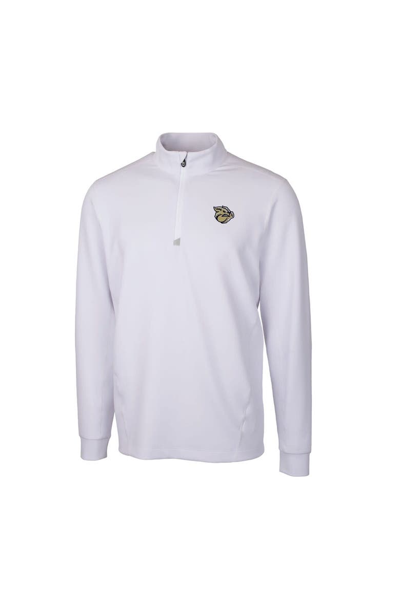 Men's Cutter & Buck White Lehigh Valley IronPigs Traverse Stretch Quarter-Zip Pullover Top, Alternate, color, White