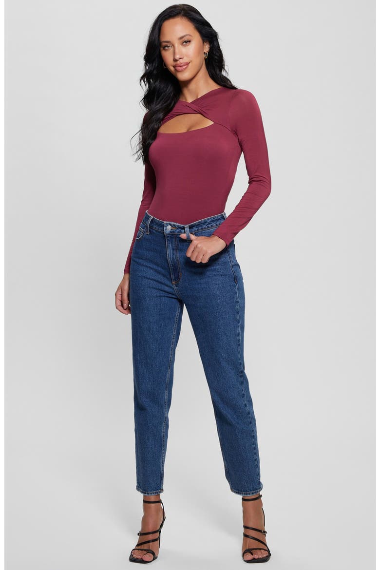 Mena Cutout Long Sleeve Top, Alternate, color, TAHITI RED