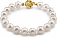 The Pearl Source 8.0-8.5mm Hanadama Akoya White Pearl Bracelet