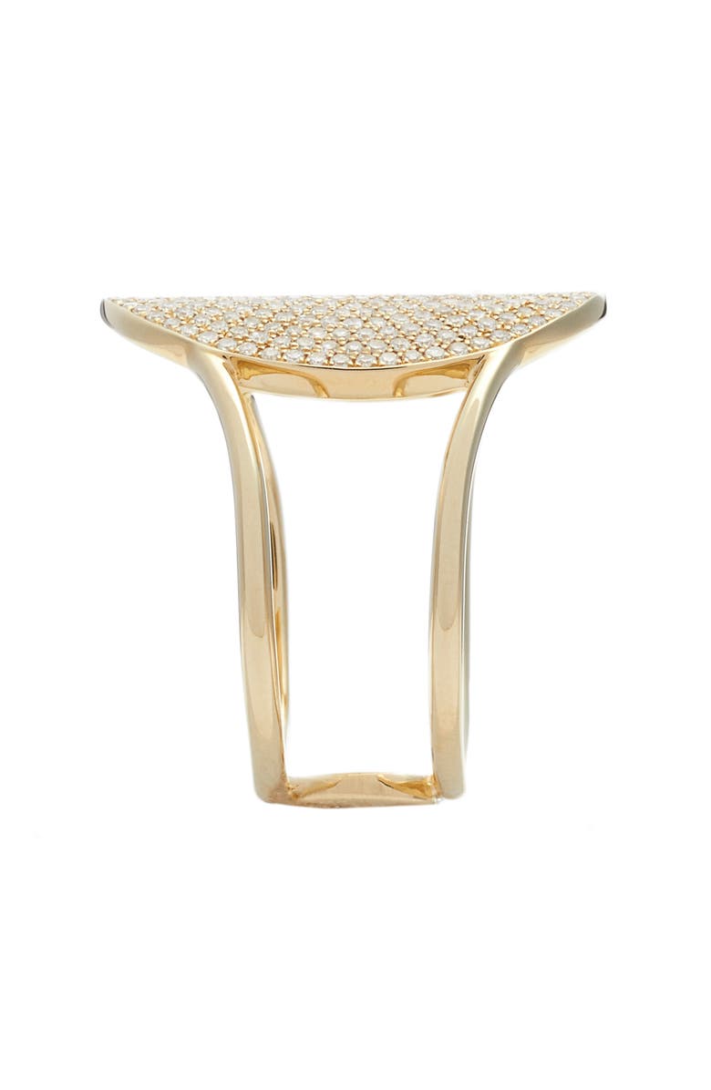EF Collection Jumbo Oval Pavé Diamond Ring, Alternate, color, Yellow Gold