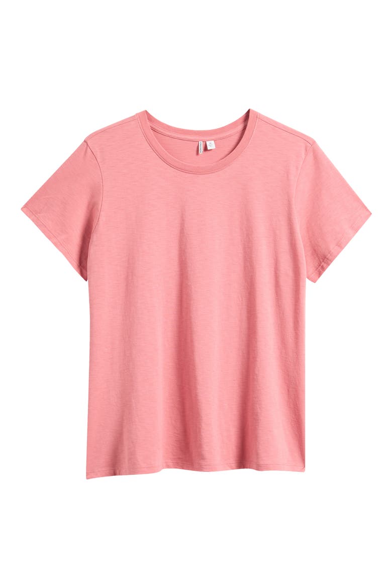 Crewneck Slub Pima Cotton T-Shirt, Alternate, color, PINK CLAY