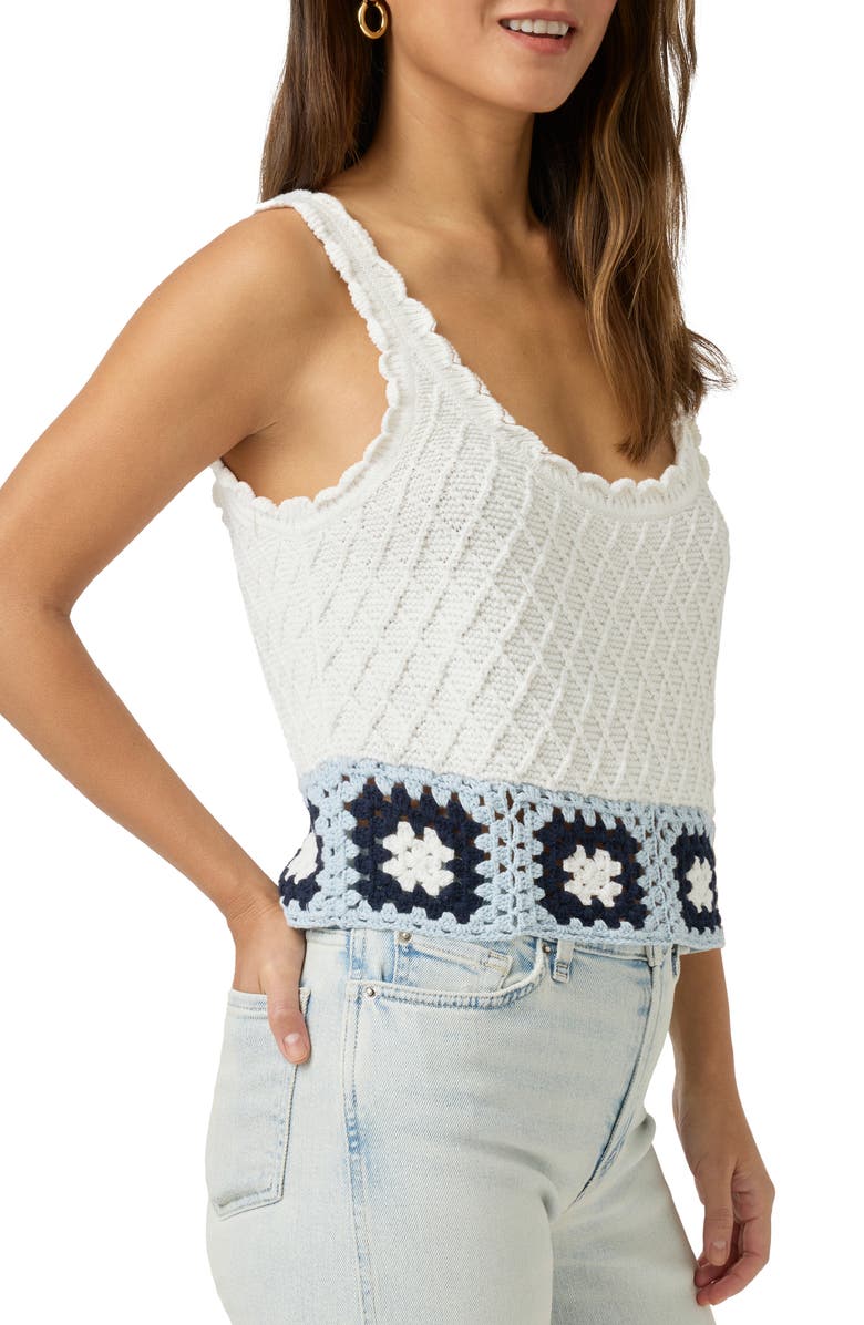 Splendid Sonia Texture Stitch Tank Sweater, Alternate, color, White