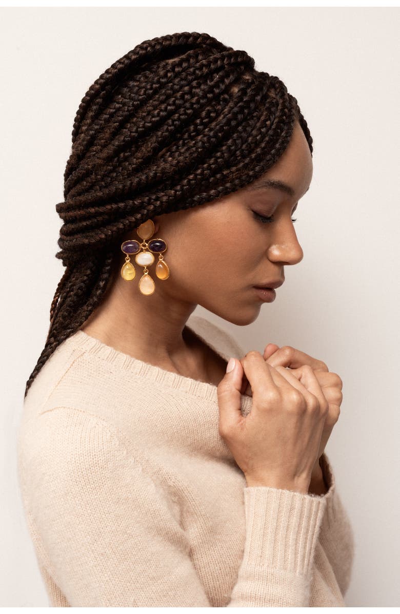 SYLVIA TOLEDANO Valse Earrings, Alternate, color, Pink Quartz