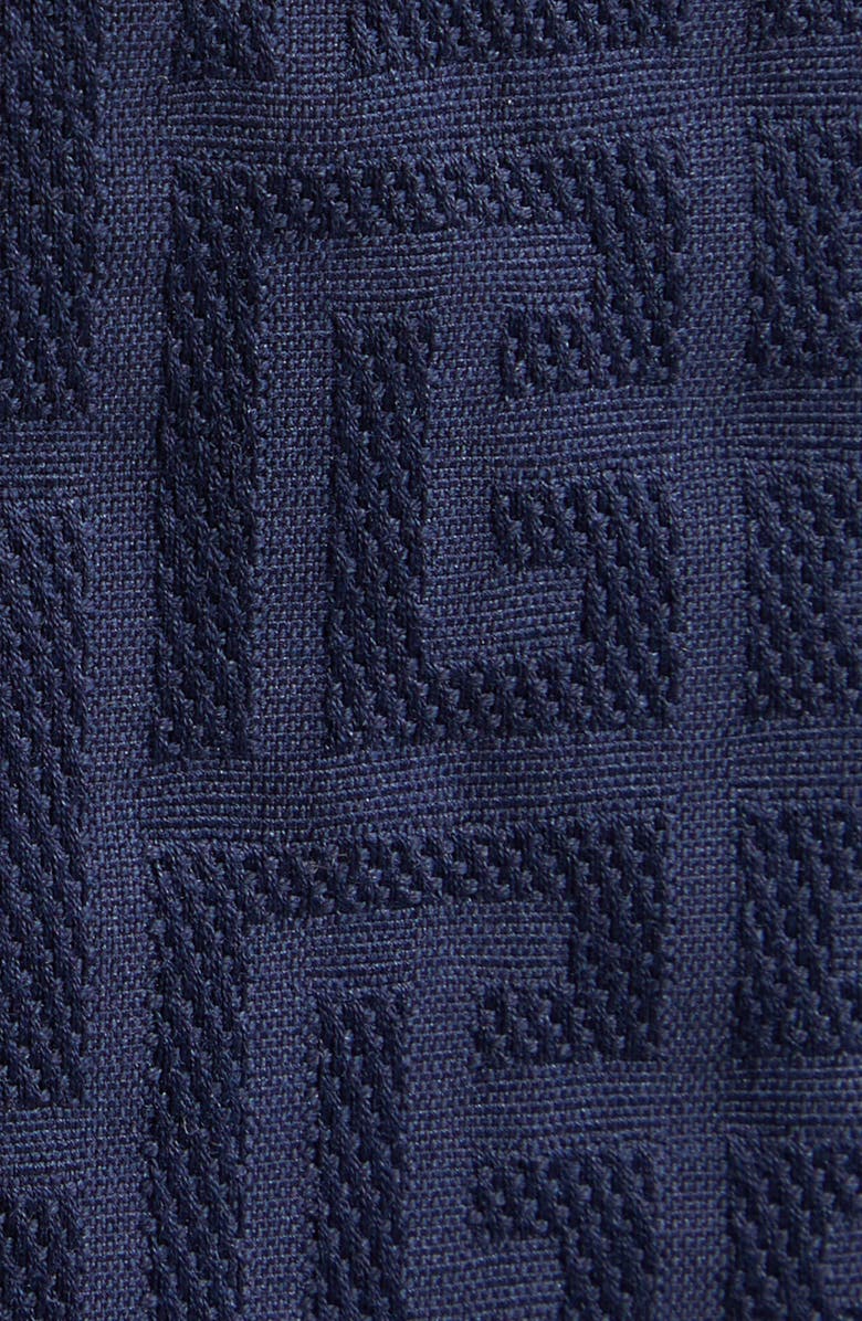 Balmain Cotton Jacquard Button-Up Overshirt, Alternate, color, 6Ub Marine