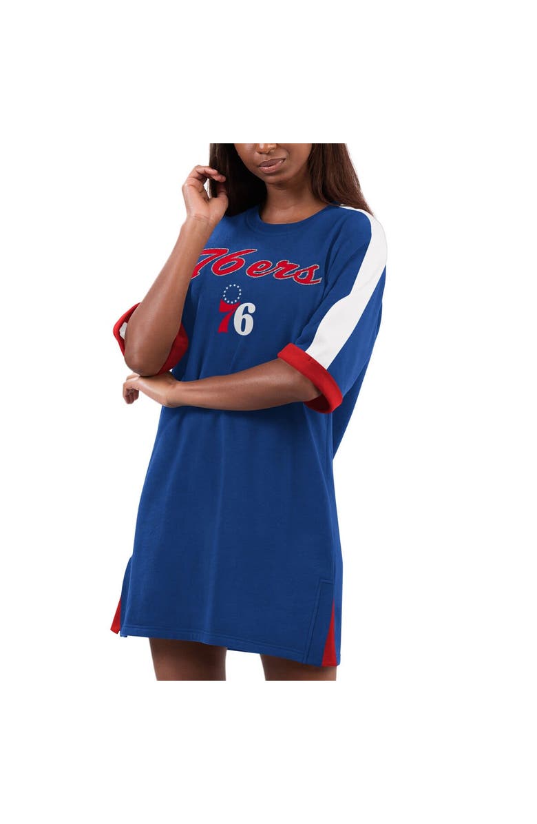 G-III 4HER BY CARL BANKS Women's G-III 4Her by Carl Banks Royal Philadelphia 76ers Flag Sneaker Dress, Main, color, Royal
