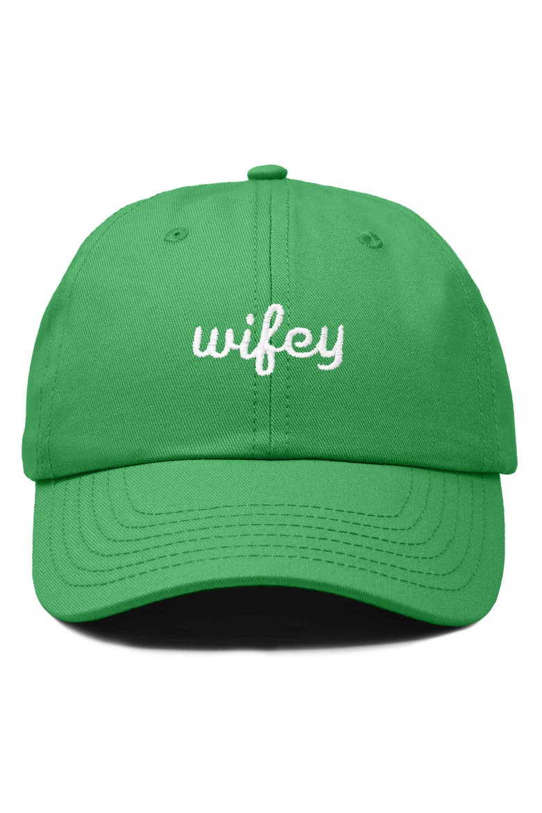 Wifey Embroidered Everyday Cap, Main, color, Kelly Green
